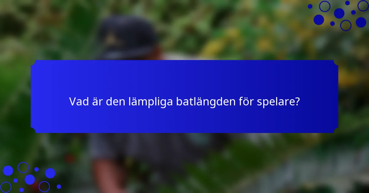Vad är den lämpliga batlängden för spelare?