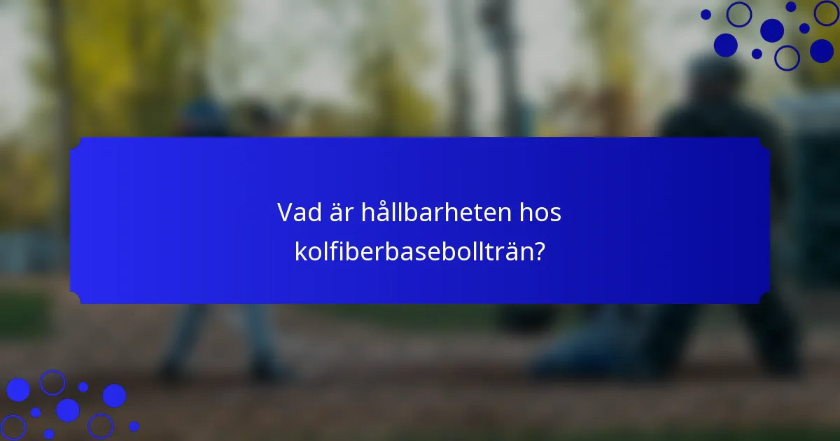 Vad är hållbarheten hos kolfiberbasebollträn?