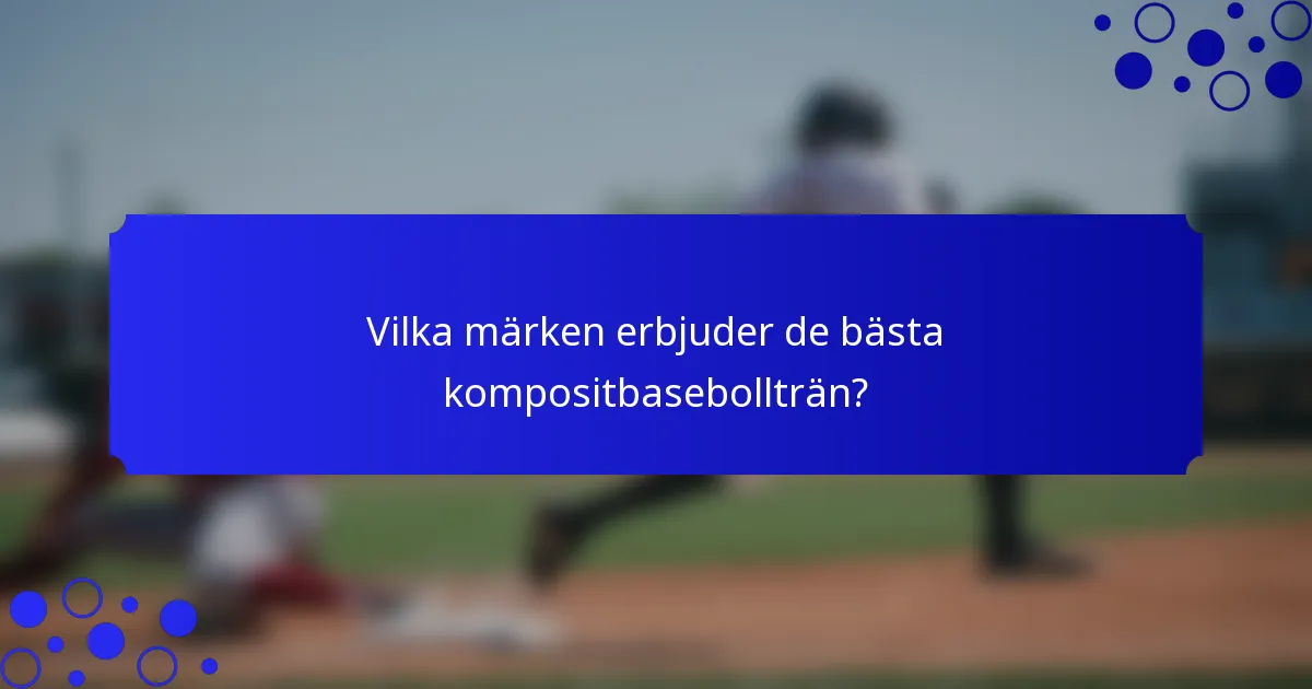 Vilka märken erbjuder de bästa kompositbasebollträn?
