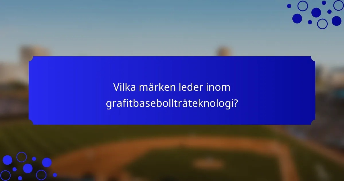 Vilka märken leder inom grafitbasebollträteknologi?