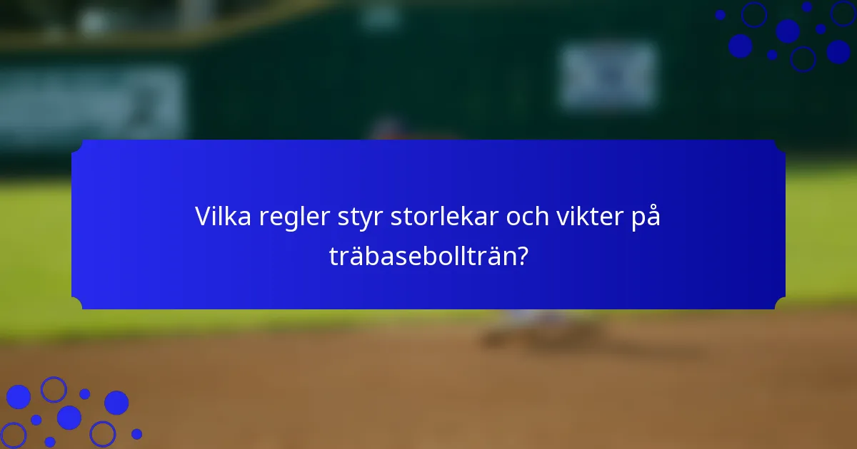 Vilka regler styr storlekar och vikter på träbasebollträn?