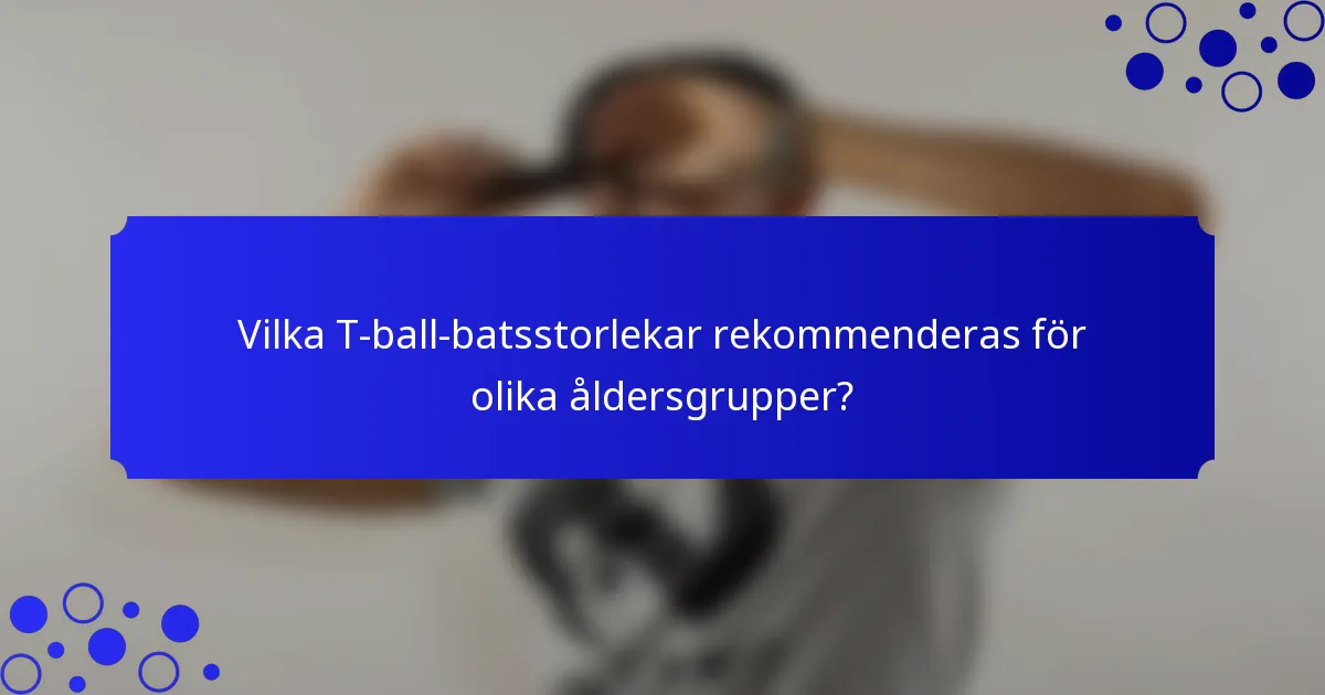 Vilka T-ball-batsstorlekar rekommenderas för olika åldersgrupper?